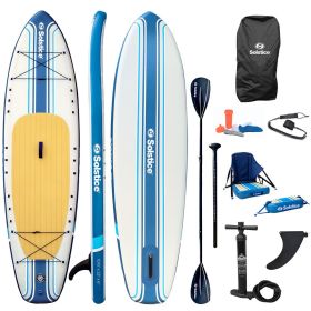 Soltice Watersports 10'6" Rambler Inflatable Stand-Up Paddleboard/Kayak 2-In-1 Kit w/Seat &amp; Convertible Paddle - Blue