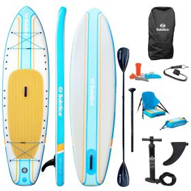 Solstice Watersports 10'6" Rambler Inflatable Stand-Up Paddleboard/Kayak 2-In-1 Kit w/Seat &amp; Convertible Paddle - Orange
