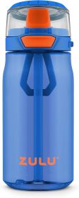 Kids Flex 16oz Tritan Plastic Water Bottle with Silicone Spout, Leak-Proof Locking Flip Lid and Soft Touch Carry Loop for School Backpack, Lunchb