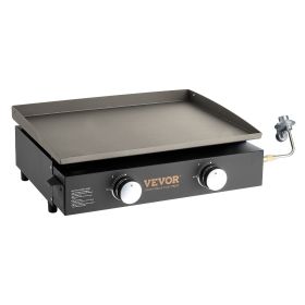 VEVOR Commercial Griddle, 22.4" Heavy Duty Manual Flat Top Griddle, Countertop Gas Grill with Non-Stick Cooking Plate, Steel Natural Gas Griddle