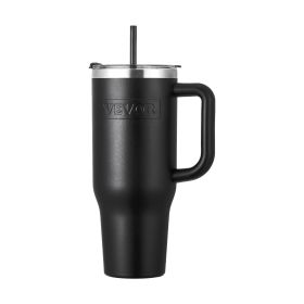 VEVOR 40 oz Insulated Water Bottle, Stainless Steel Sports Coffee Cup with Lid, Handheld Travel Coffee Mug Double Walled