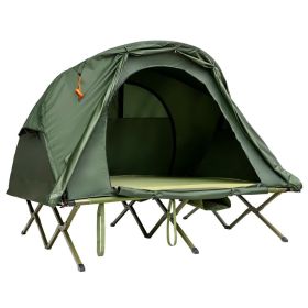 2-Person Outdoor Camping Tent with External Cover (Main Color: Green)