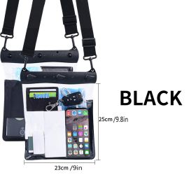 Waterproof Shoulder Bag; Crossbody Dry Bag For Touch Screen Phone Car Key; Outdoor Equipment For Beach Pool Diving Snorkeling Drifting (Color: BLACK)