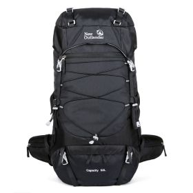 Large Capacity Nylon Backpack as a Hiking Backpack for Camping Trips (Color: BLACK)