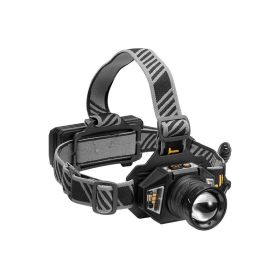 Rechargeable Head Lamp for Camping/Running/Hiking/Fishing (Color: BLACK, Type: Headlamp)