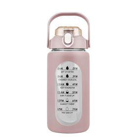 Glass Water Bottle Sports Water Bottle Motivational Water Bottle Water Intake Tracker Bottle with Straw Time Marker Silicone Sleeve Handle for Gy (Color: Coffee, Capacity: 32OZ)