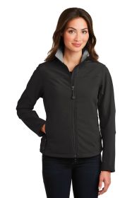 Port Authority Ladies Glacier Soft Shell Jacket L790 (Color: Black/ Chrome, size: S)